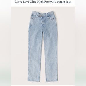 Abercrombie curve love 90s straight jean with crossed waistband